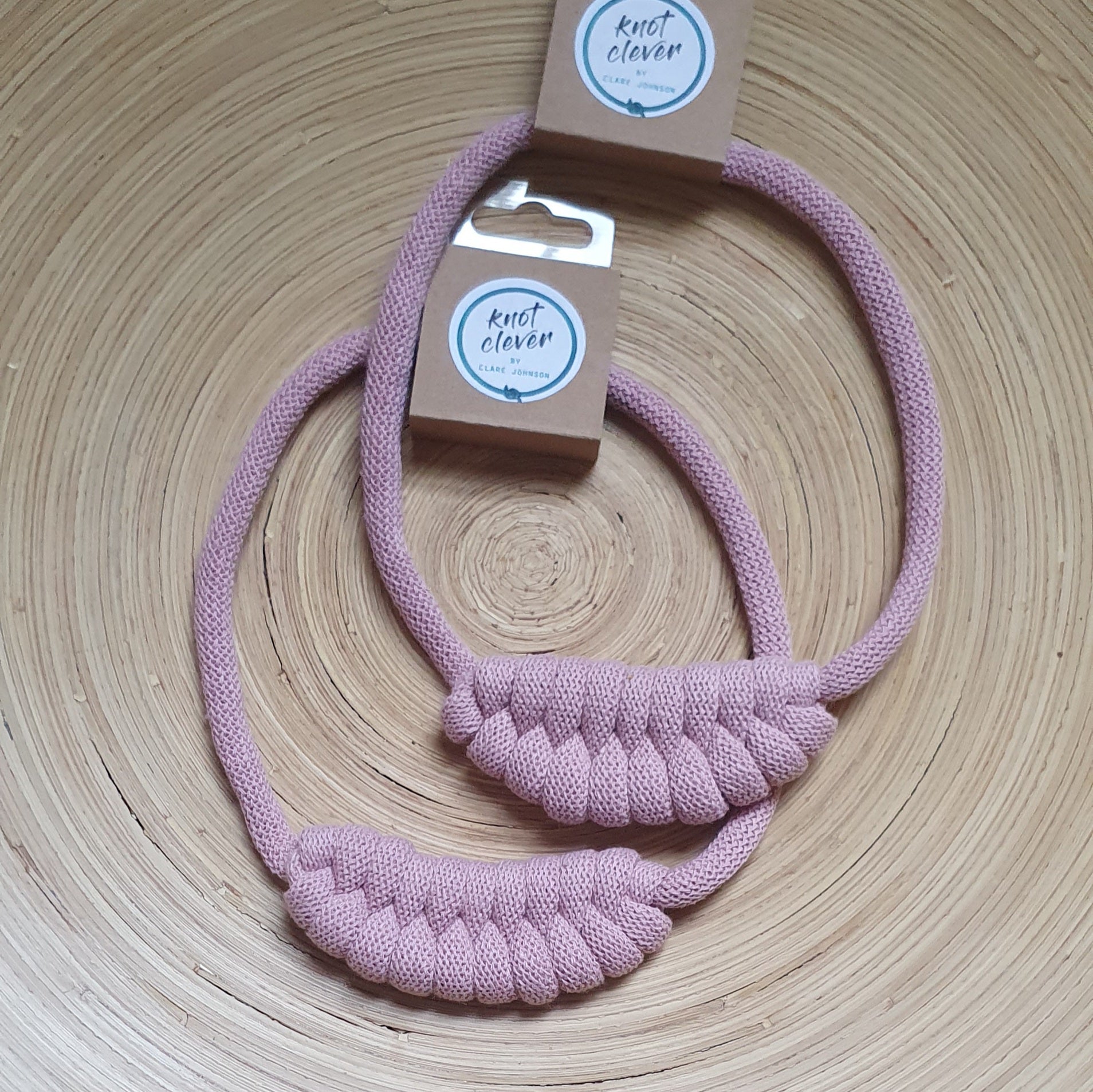 Serpentine Knot Necklace - Muted Pink