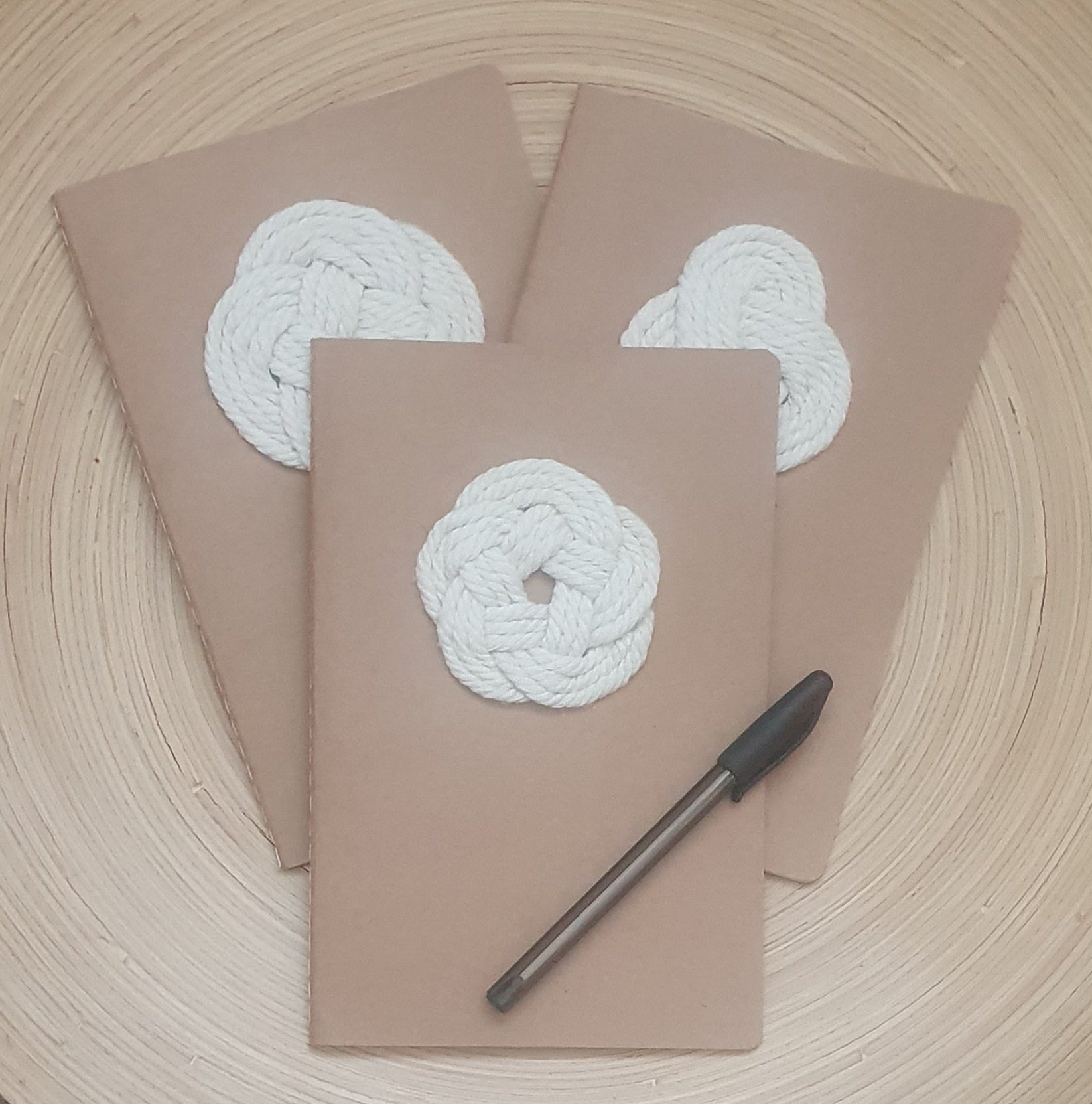 Kraft brown notebook/journal with Turk's Head Knot - 5 point design