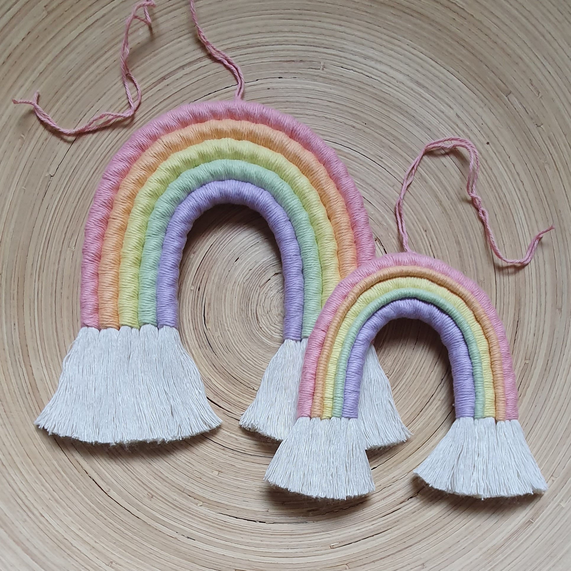 Large Macram Rainbow Pastel colours
