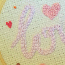 Load image into Gallery viewer, Punch needle embroidery hoop &quot;Love&quot;
