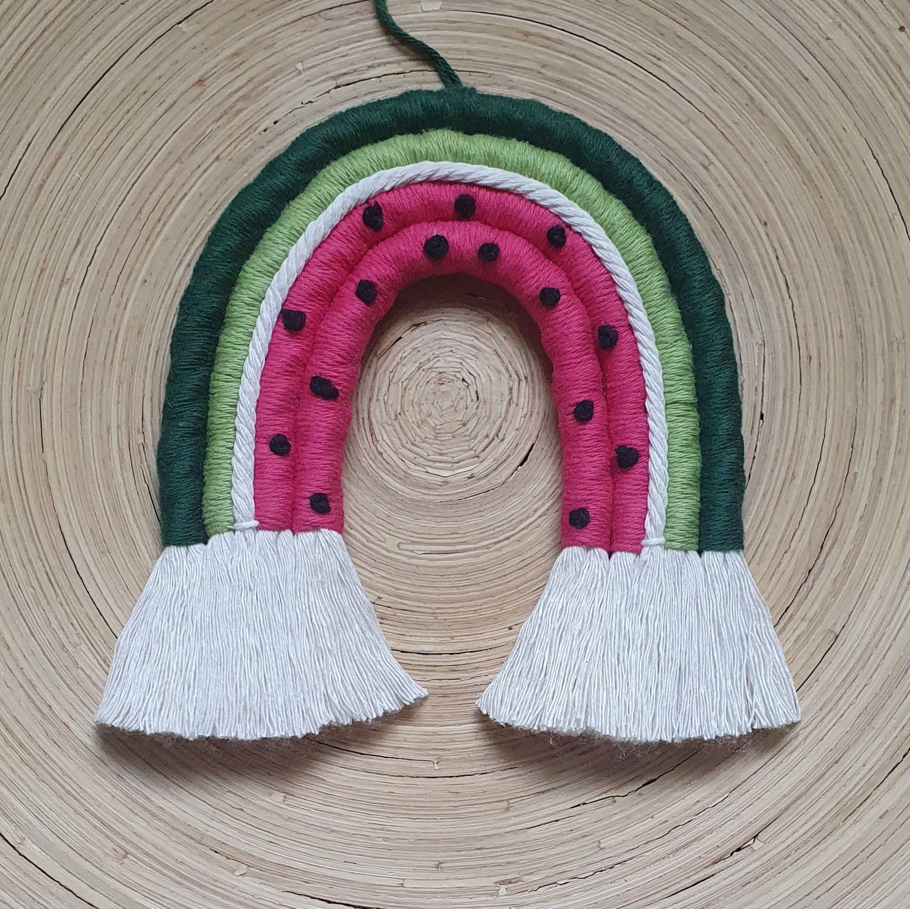 Medium Macramé Rainbow - Watermelon themed
