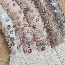 Load image into Gallery viewer, Extra Large Macramé Rainbow - Vintage silks and sequins
