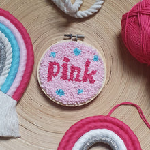 Load image into Gallery viewer, Punch needle embroidery hoop &quot;pink&quot; - Prevent Breast Cancer
