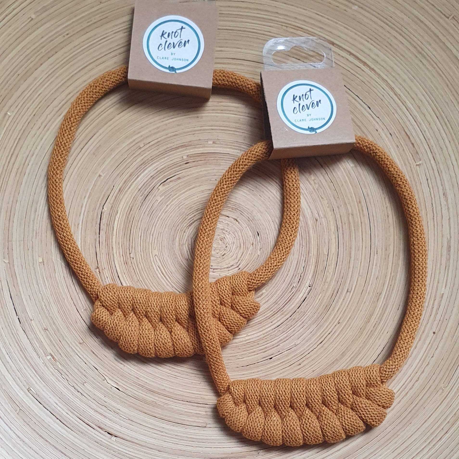 Serpentine Knot Necklace - Mustard
