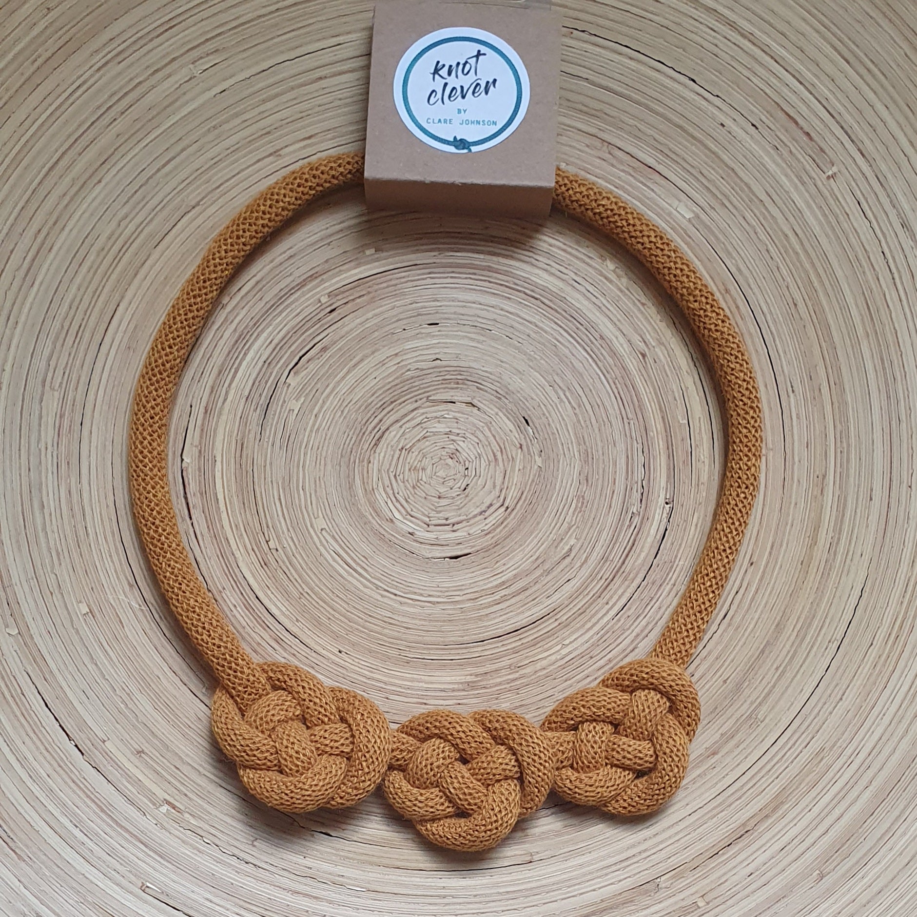 Celtic Heart Triple Knot Necklace - Mustard
