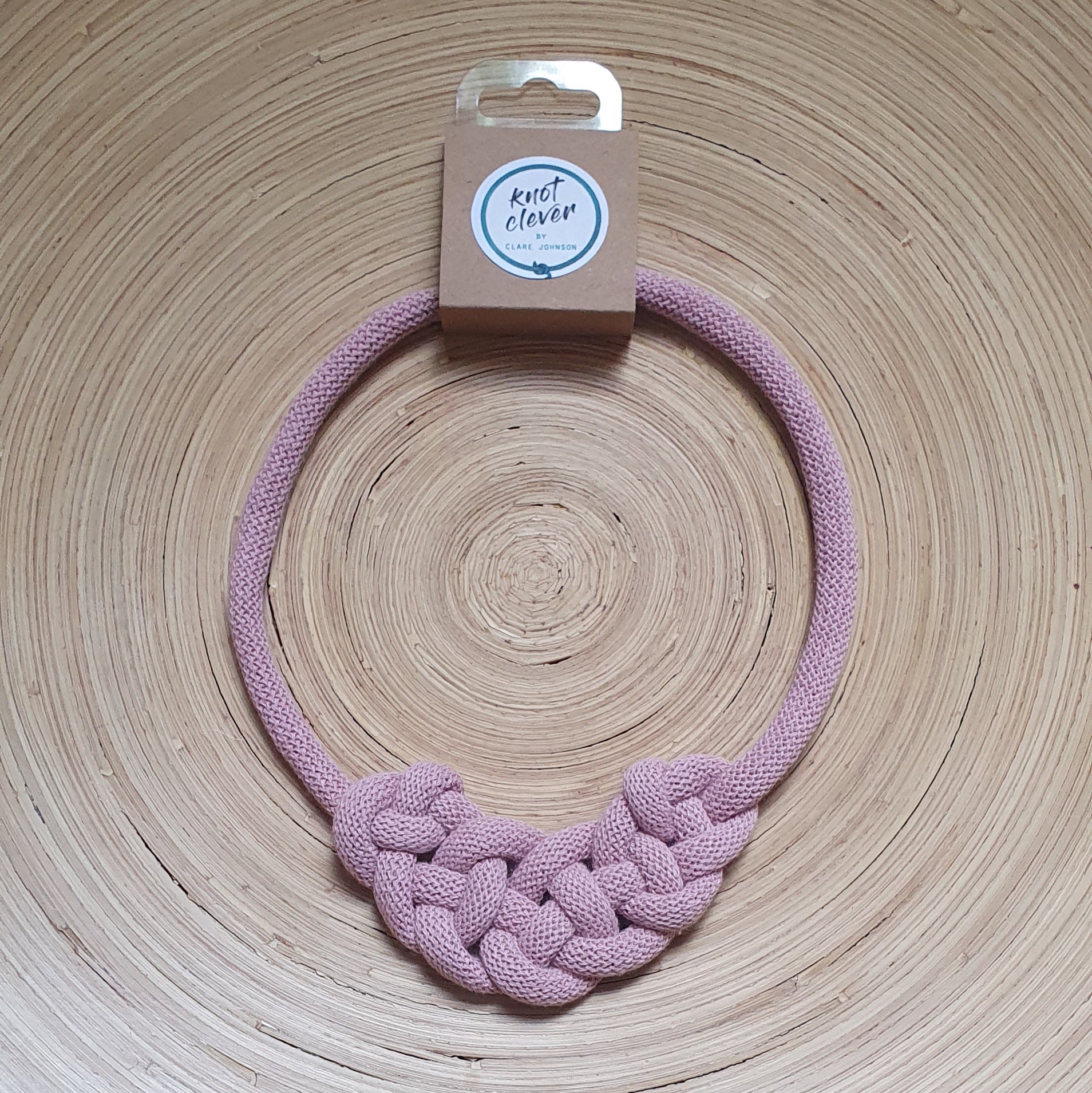 Celtic Heart Necklace - Muted Pink