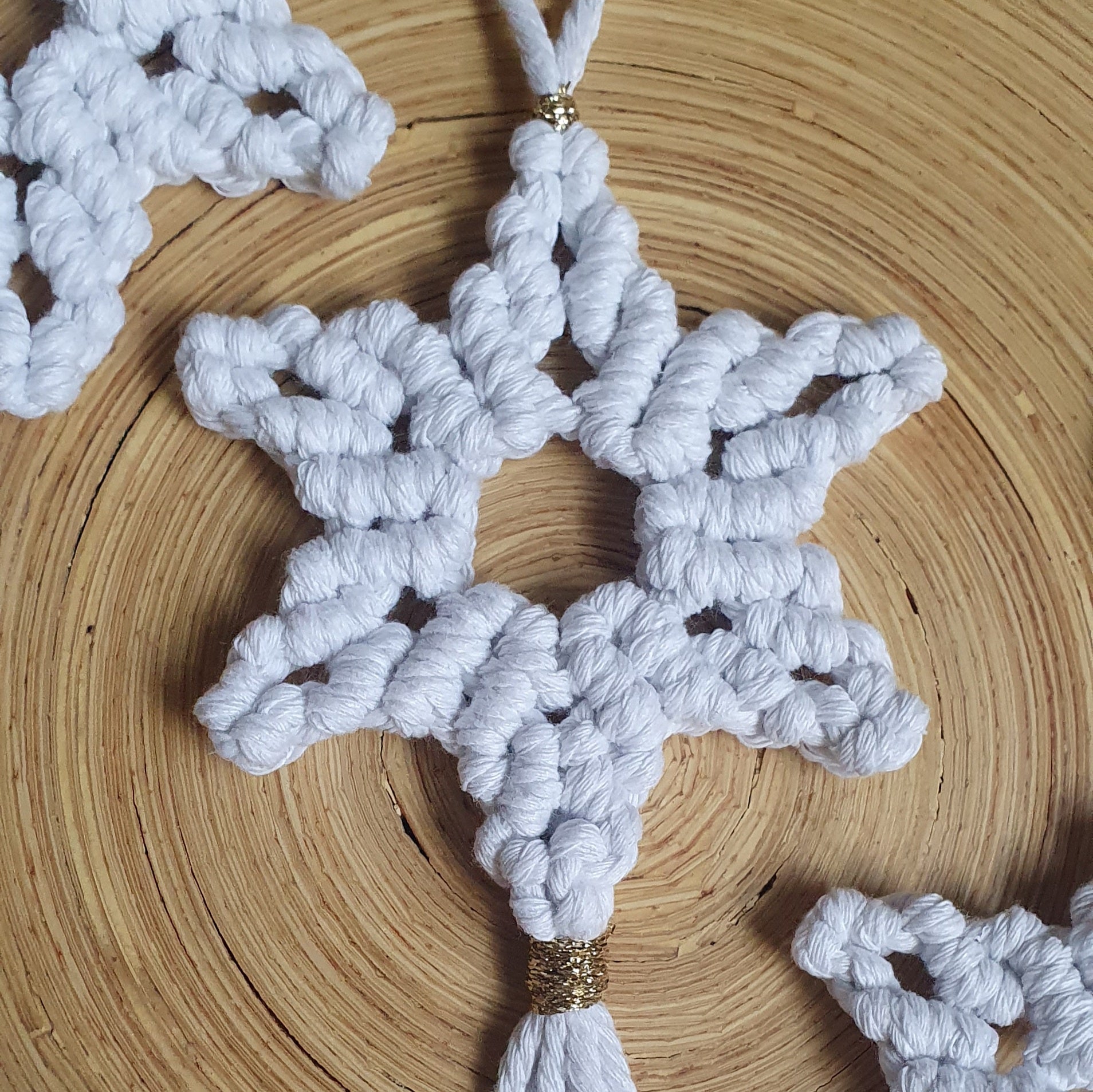 Six Pointed Star Christmas decoration - White