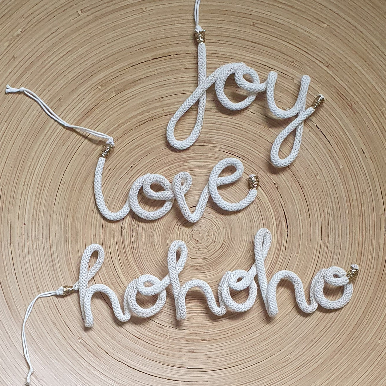 Handmade Cotton and Wire Word - hohoho