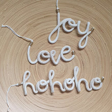 Load image into Gallery viewer, Handmade Cotton and Wire Word - joy
