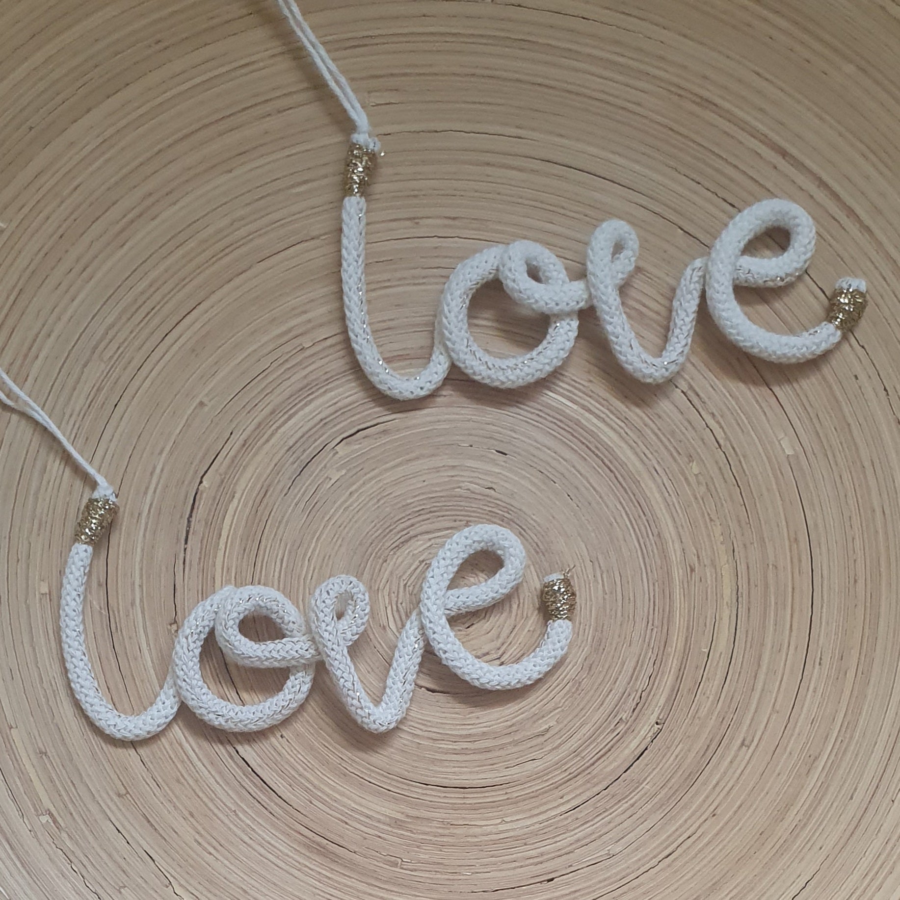 Handmade Cotton and Wire Word - love