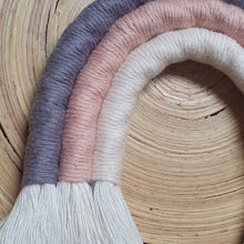Load image into Gallery viewer, Mini Macramé Rainbow - Grey/Salmon/Palest Pink
