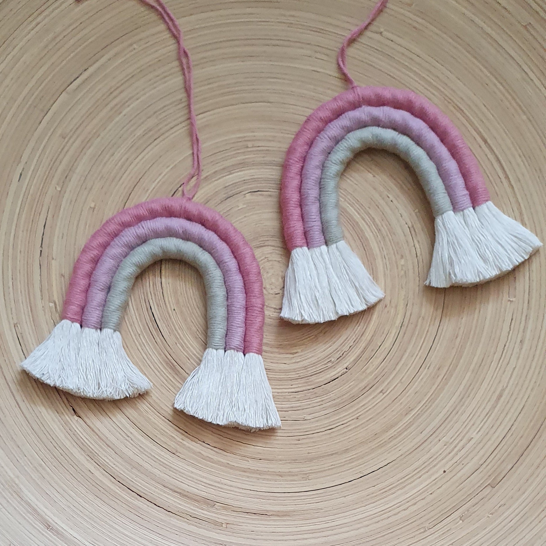 Mini Macramé Rainbow - Dusky Pink/Mauve/Eucalyptus
