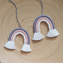 Load image into Gallery viewer, Mini Macramé Rainbow - Grey/Salmon/Palest Pink
