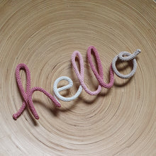Load image into Gallery viewer, Knitted Words - &quot;hello&quot; - Pink pallette
