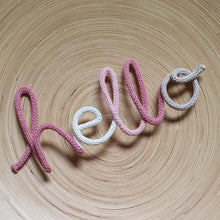 Load image into Gallery viewer, Knitted Words - &quot;hello&quot; - Pink pallette

