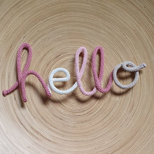 Load image into Gallery viewer, Knitted Words - &quot;hello&quot; - Pink pallette
