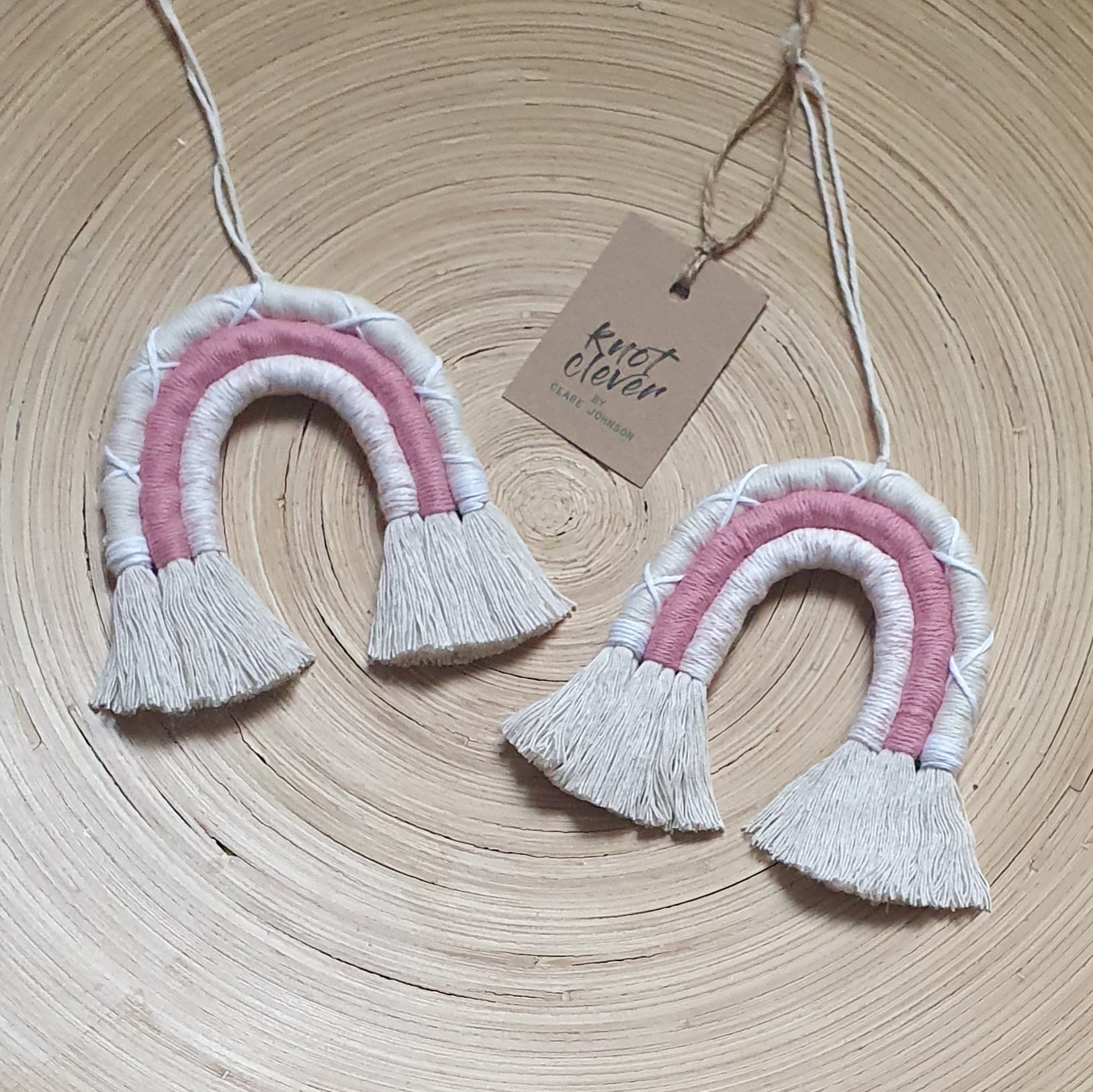 Mini Macramé Rainbow - Dusky Pink/Detailed