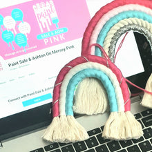 Load image into Gallery viewer, Special Edition Large Macramé Rainbow - Prevent Breast Cancer
