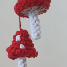 Load image into Gallery viewer, Handmade Macrame Toadstool tree decoration
