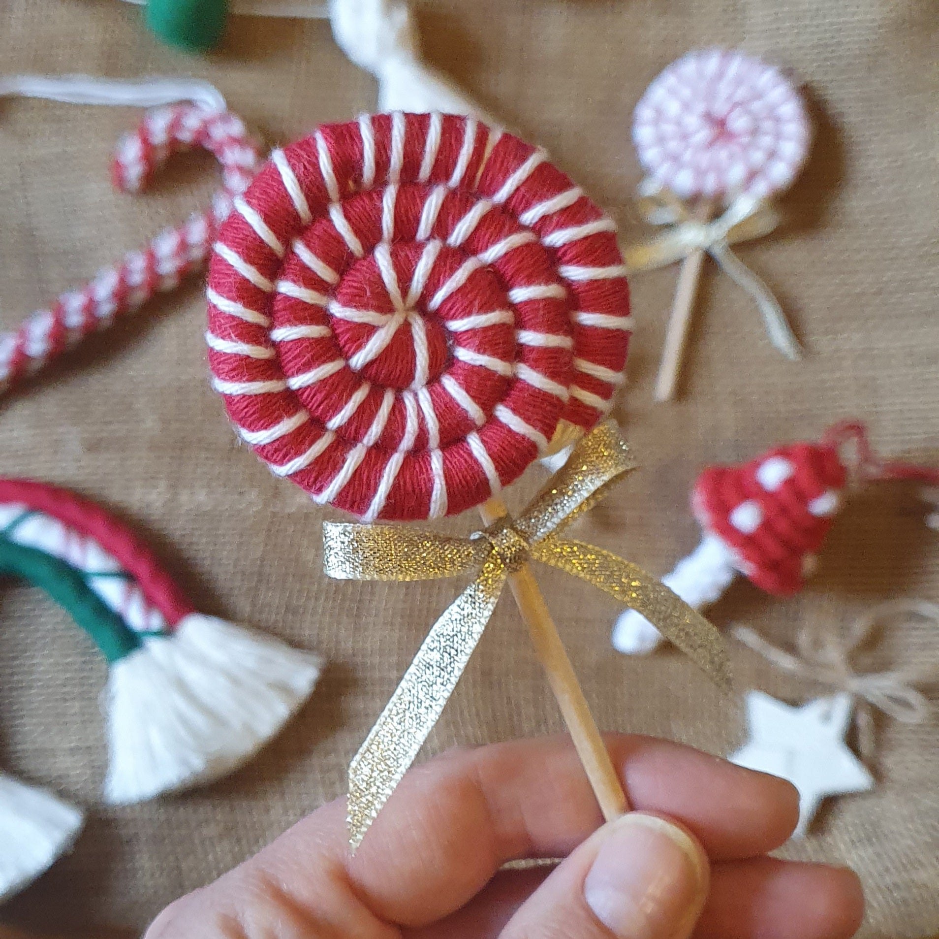 Handmade Macramé Candy Lollipop tree decoration