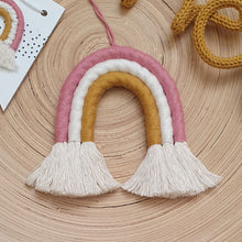 Load image into Gallery viewer, Mini Macramé Rainbow - Dusky Pink/Mustard

