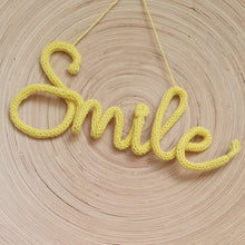 Load image into Gallery viewer, Knitted Words - &quot;Smile&quot; - Sunshine Yellow
