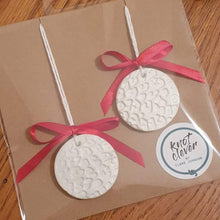 Load image into Gallery viewer, Mini Clay tree decorations. Leopard print 2 pk.
