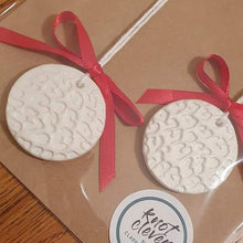 Load image into Gallery viewer, Mini Clay tree decorations. Leopard print 2 pk.
